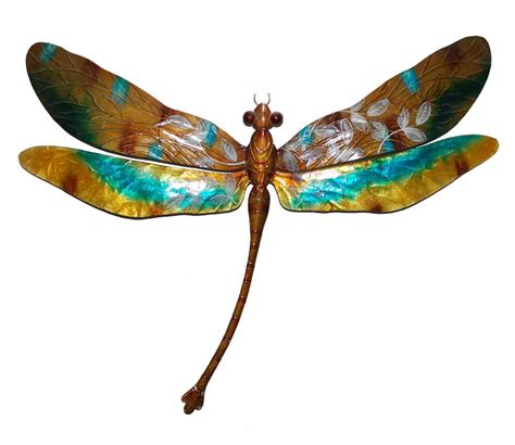 Dragonfly Wall Decor in Gold and Aqua - Walmart.com - Walmart.com