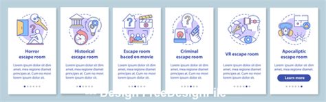 Horror escape room collection cartoon illustration vector free download