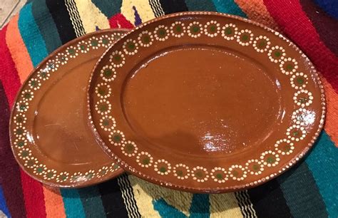 2-Pack Traditional Mexican Red Clay Big Serving Plate -Plato Mexicano 12.5" Long | Serving ...