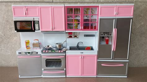 Unboxing new barbie kitchen set - Deluxe Modern toy Kitchen- Battery ...