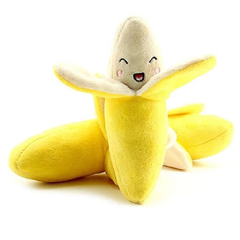 1Pcs Banana Plush Sound Pet Toy,New Banana Plush Sounding Toy Molars Tooth Cleaning For Cats And ...