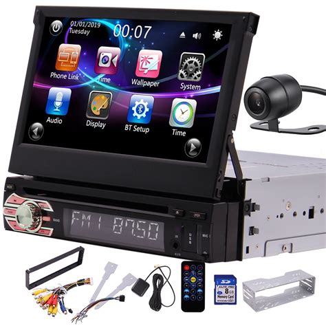 Buy Single DIN Head Unit In Dash Car Stereo with 7inch Retractable ...