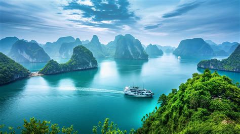 Wallpaper Ha Long Bay, 5k, 4k wallpaper, 8k, Halong Bay, Vietnam, mountains, cruise, travel ...