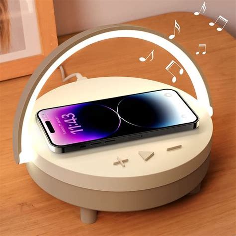 Buy Wholesale China Update Led Night Light Dimmable Music Bedside Lamp With Wireless Charger ...