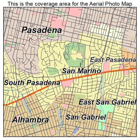 Aerial Photography Map of San Marino, CA California