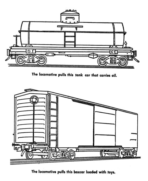 Freight Train and Railroad Coloring pages - Tank Car and Boxcar ...