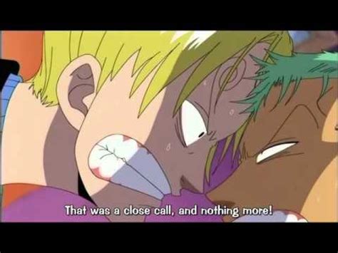 One Piece - Zoro and Sanji, soo close kisses xD very funny - YouTube