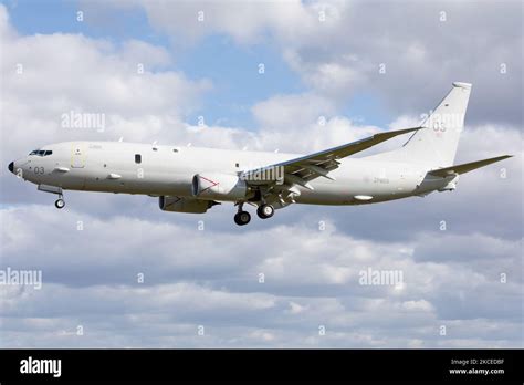 A Royal Air Force Boeing P-8 Poseidon aircraft during Exercise Joint ...