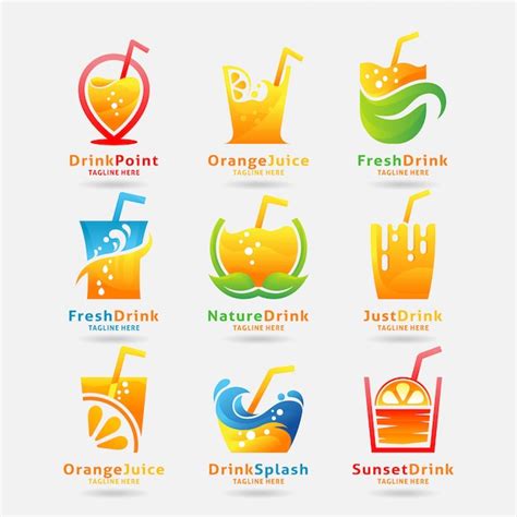 Collection of fresh drink logo Vector | Premium Download