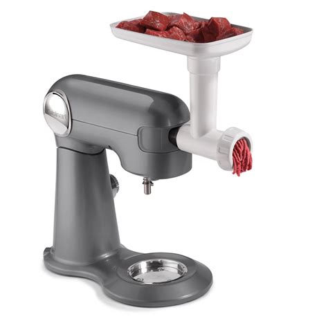 Cuisinart Stand Mixer Meat Grinder Attachment Stainless Steel for 5.5 qt. Stand Mixer White-MG ...