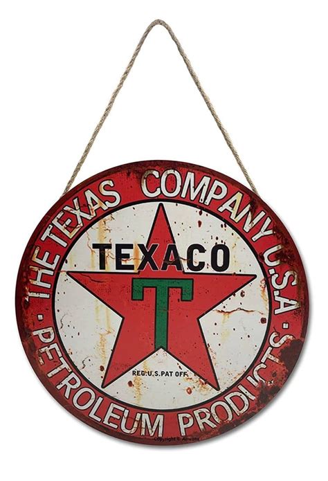 Retro Texaco Gasoline Station Hand Painted Wood Sign Auction