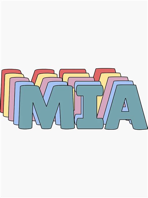 "Mia Name " Sticker for Sale by ashleymanheim | Redbubble