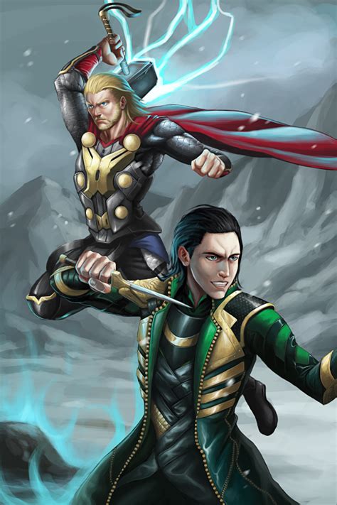 Loki and Thor by GenghisKwan on DeviantArt