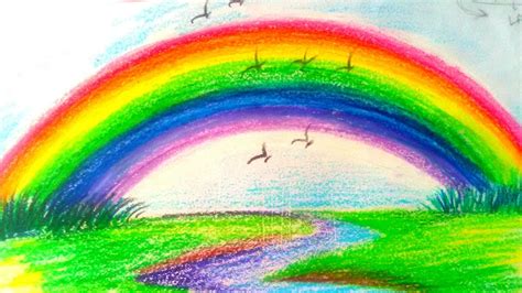 rainbow painting/rainbow painting in pastel colour/rainbow painting tutorial/CLASS-2/rainbow ...