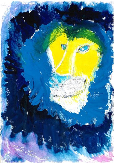 Blue Lion Painting by TotoTheTriplet - Pixels