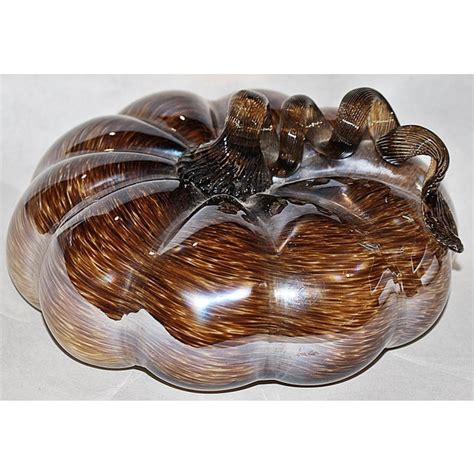 Hand-Blown Art-Glass Pumpkin Sculpture | Chairish