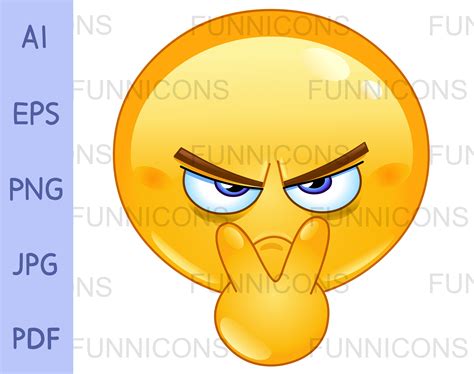 Clipart cartoon of an angry emoji emoticon pointing to his | Etsy