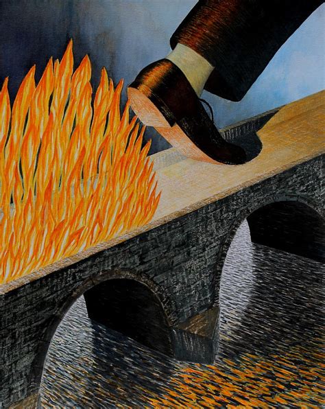 Burning Bridges Painting by Adrian Jones - Fine Art America