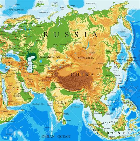 Mapa Fisico De Asia Mapa Fisico Asia Asia Map Map India World Map 4613 ...