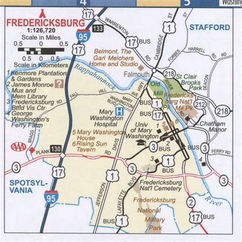 Fredericksburg VA roads map