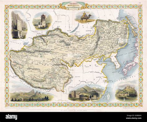 Map of Tibet, Mongolia and Manchuria Date: 1845 Stock Photo - Alamy