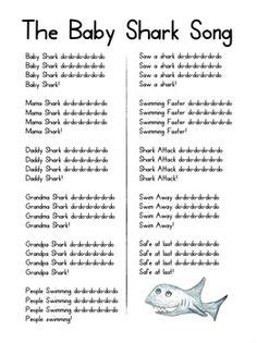 baby shark song printable lyrics | Early Childhood Education | Baby shark song, Baby shark ...