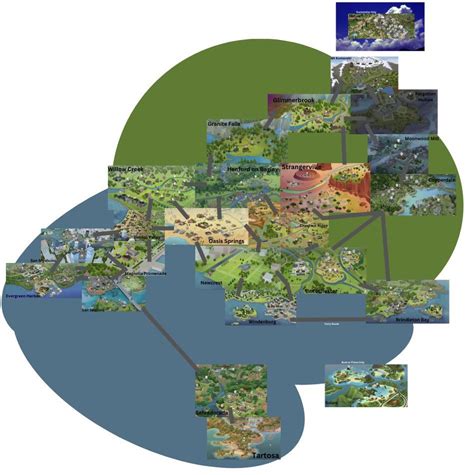 Sims 4 World Map (Updated) : r/Sims4