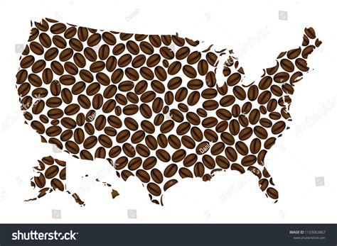 United States America Map Coffee Bean Stock Vector (Royalty Free) 1103063867