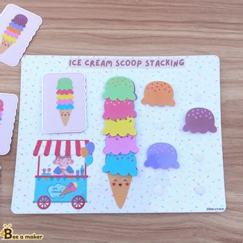 Ice cream scoop stacking pattern by Bee a maker | TPT