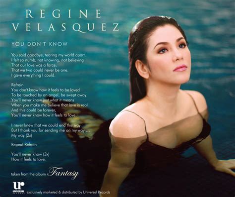 Universal Records Blog: Regine Velasquez "You Don't Know" lyrics