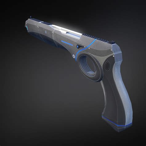 3d model set sci-fi pistols