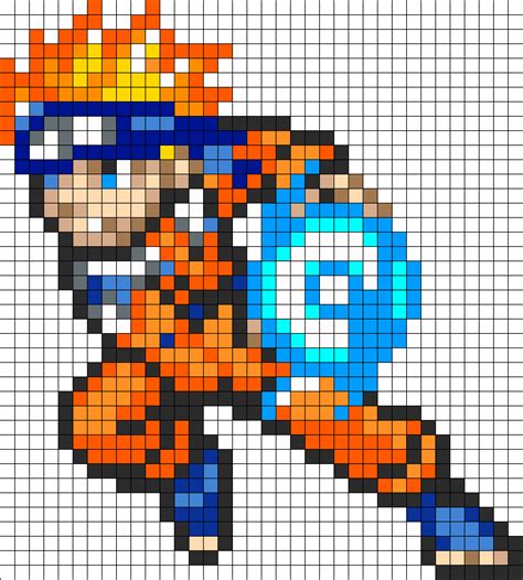 Naruto Kandi Pattern | Pixel art templates, Minecraft pixel art, Pixel art grid