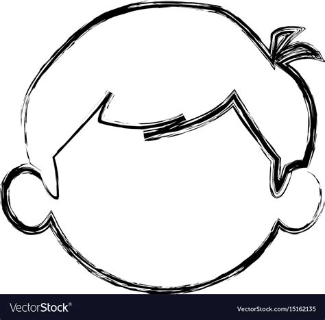 Sketch little boy face kid male Royalty Free Vector Image