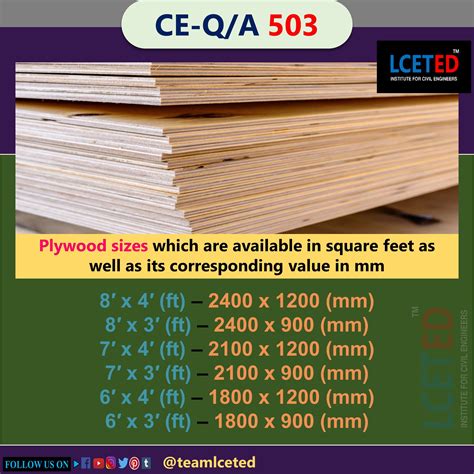 CE-Q/A: Plywood sizes which are available | Engineering notes, Civil engineering design, Civil ...