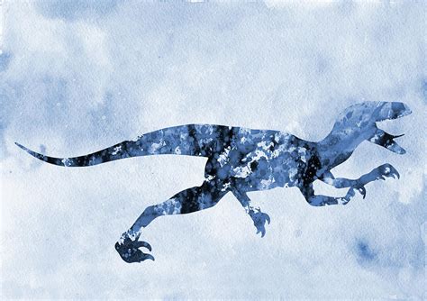 Velociraptor-blue 2 Digital Art by Erzebet S