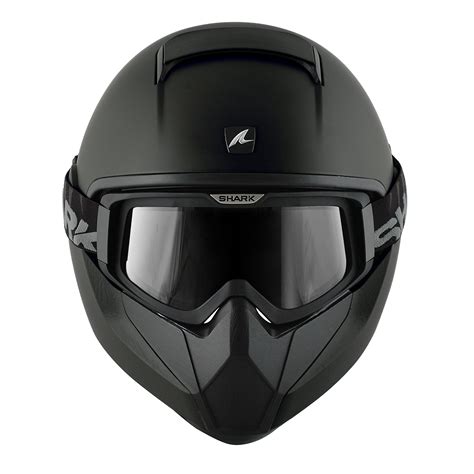 Shark Vancore Plain Matt Black Motorcycle Helmet Streetfighter Army Combat KMA | eBay