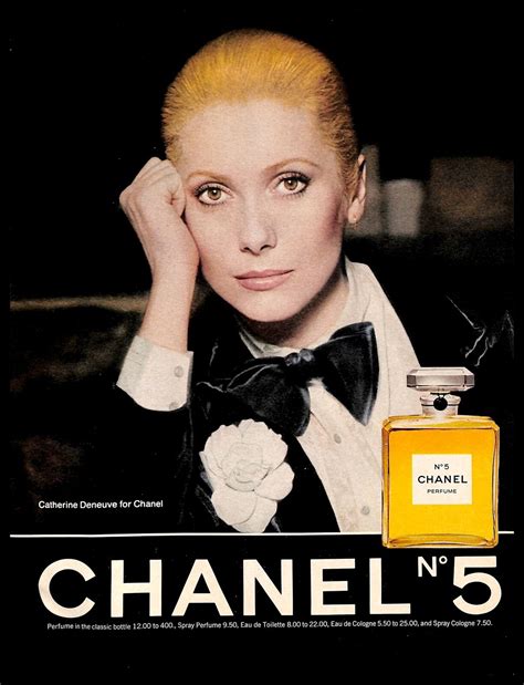 1976 Chanel No 5 Perfume Vintage PRINT AD Catherine Deneuve Portrait Fashion 70s | eBay