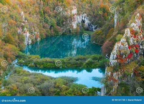 Plitvice Lakes with Beautiful Colors and Magnificent Views of Th Stock ...