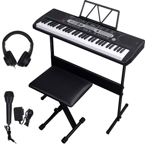 SKONYON 61 Key Digital Electronic Keyboard Piano Set for Beginners ...