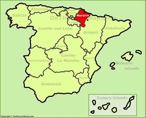 Navarre location on the Spain map - Ontheworldmap.com