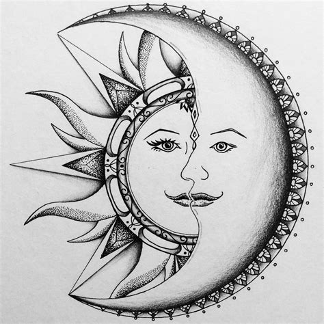 Drawing Of Sun And Moon - Drawing Word Searches