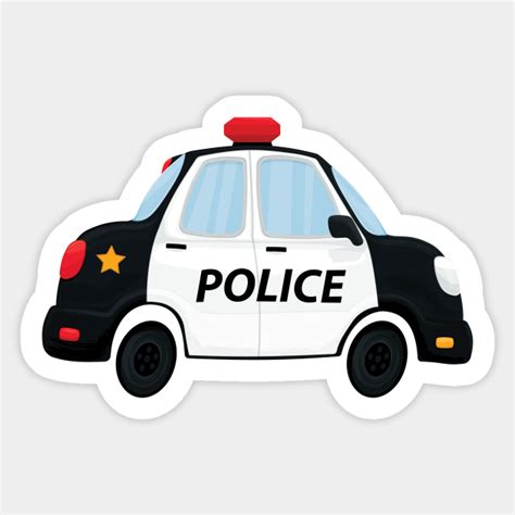 Cute Police Car Design - Cute Police Car - Sticker | TeePublic