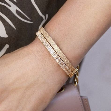 18KT Rose Gold Baguette Diamond Luxe Cuff Bracelet SKU ASB4931-R Carat Weight 3.57 Met ...