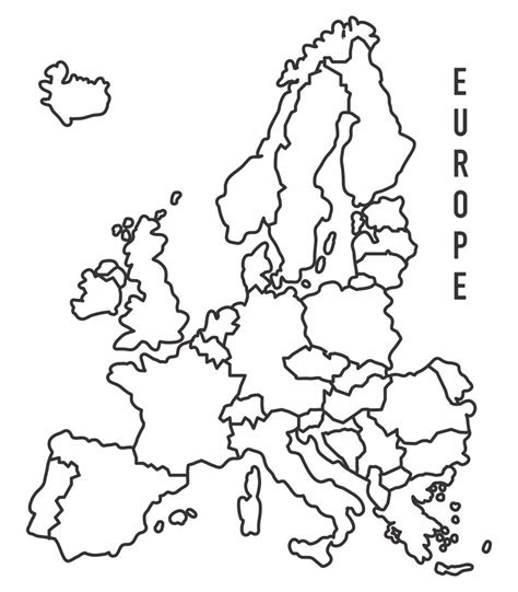 Printable Blank Map of Europe Countries - Outline, PDF