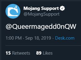 The VERIFIED Mojang Support Twitter account had a stronk : r/ihadastroke