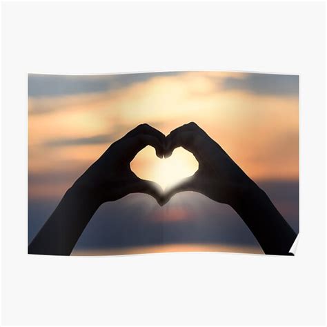 "HEART HANDS SILHOUETTE" Poster for Sale by lindaully | Redbubble