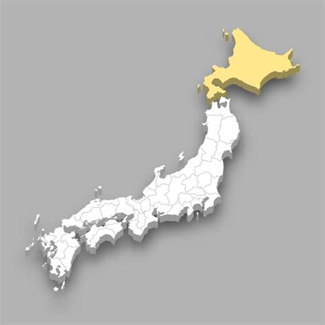 Premium Vector | Hokkaido region location within Japan map