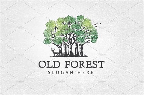 Old Forest Logo Template #versions#white#black#PNG