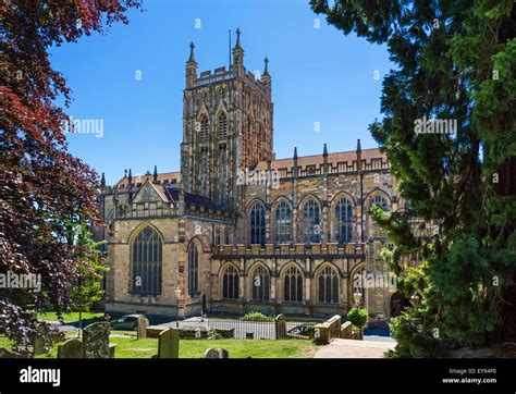 Great Malvern Priory, now the parish church, Great Malvern, Malvern Stock Photo, Royalty Free ...