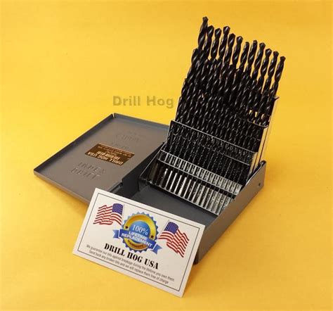 Drill Hog 60 Pc NUMBER Drill Bit Set Wire Gauge Bits MOLY M7 Lifetime